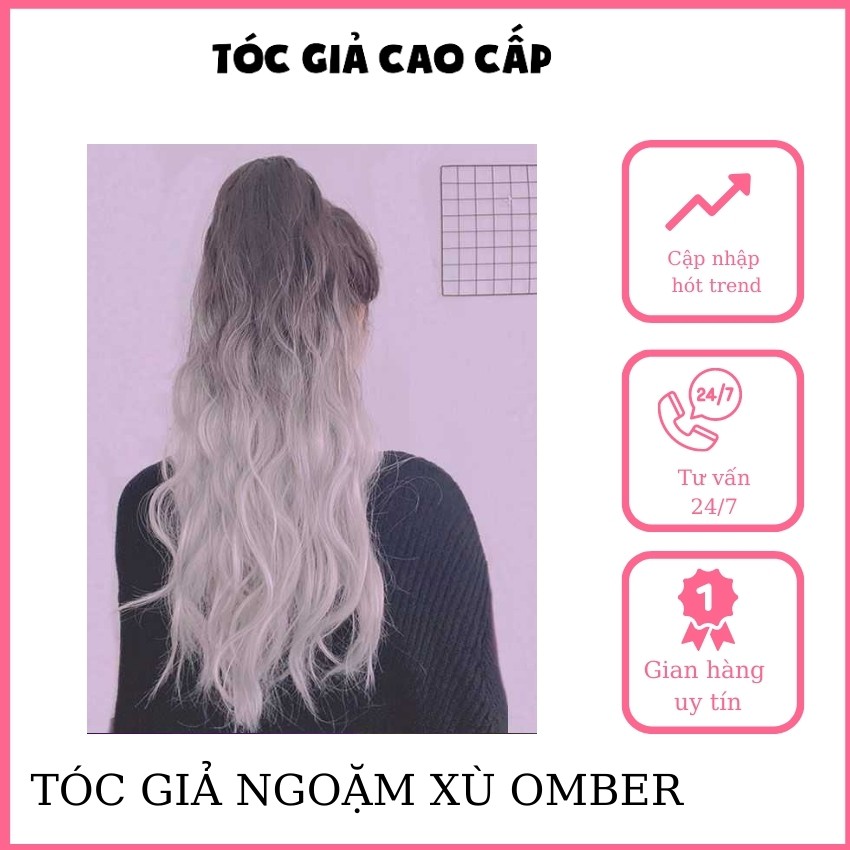Tóc giả ngoặm xù omber, mã n42