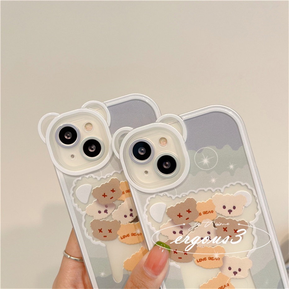 Ốp Điện Thoại Mềm In Hình Gấu Hoạt Hình Cho iPhone 14 13 12 11 Pro Max SE2020 X XR Xs Max 7 8 6 6s Plus