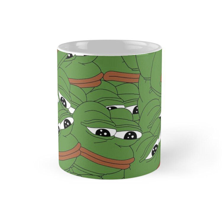 Cốc sứ in hình -Allover Pattern Sad Frog Meme MS269