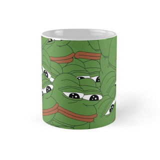 Cốc sứ in hình -Allover Pattern Sad Frog Meme MS269