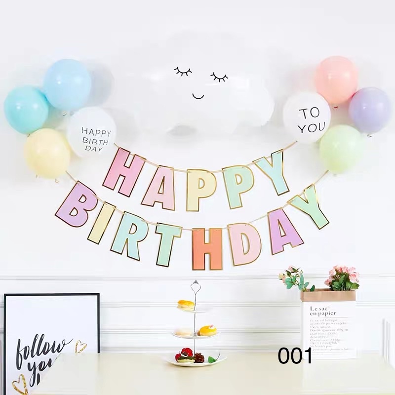 Set trang trí sinh nhật đơn giản [FREESHIP] - Happy birthday