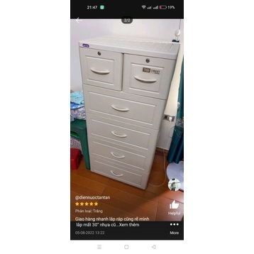 TỦ NHỰA VÂN GỖ 5 TẦNG 6 NGĂN DUY TÂN 60*48*124cm