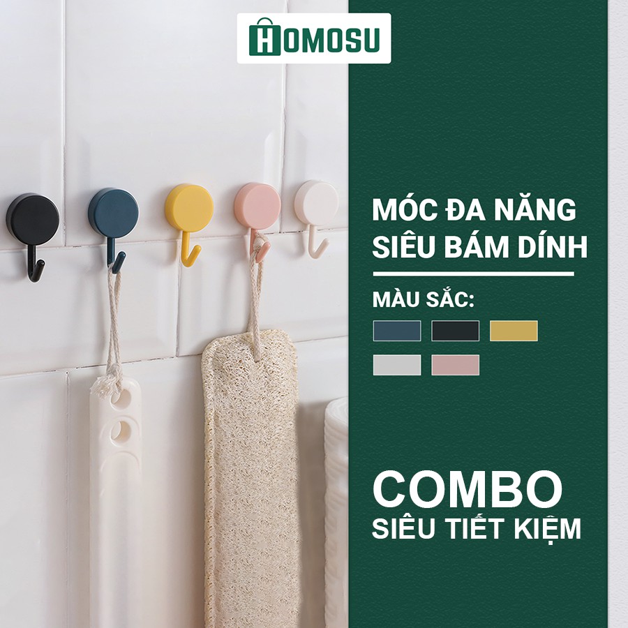 Combo Móc Dán Tường Siêu Dính Đa Năng Chịu Lực Tốt Treo Tường Chắc Chắn Nhiều Màu Z004CB