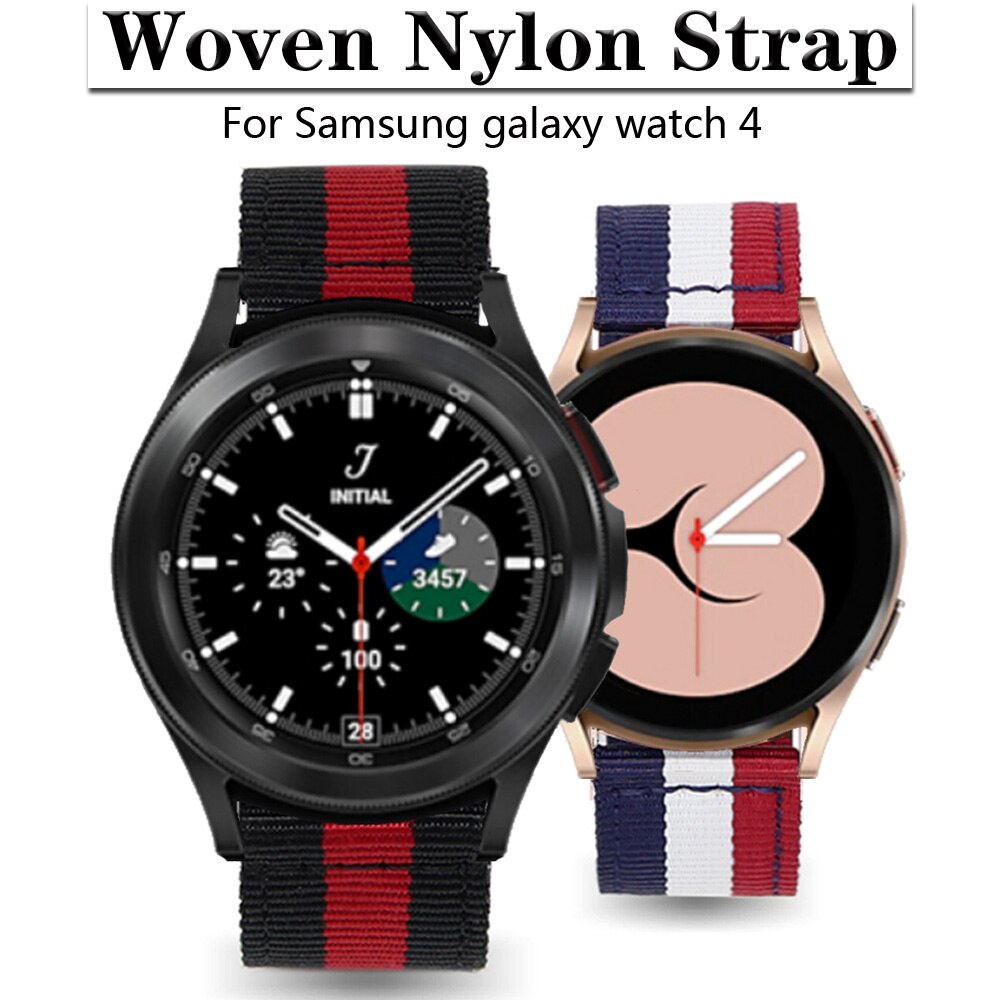 Dây đeo vải dệt nylon sọc cho đồng hồ thông minh Samsung galaxy 4 40mm 44mm / 4 Classic 42mm 46mm Active 2