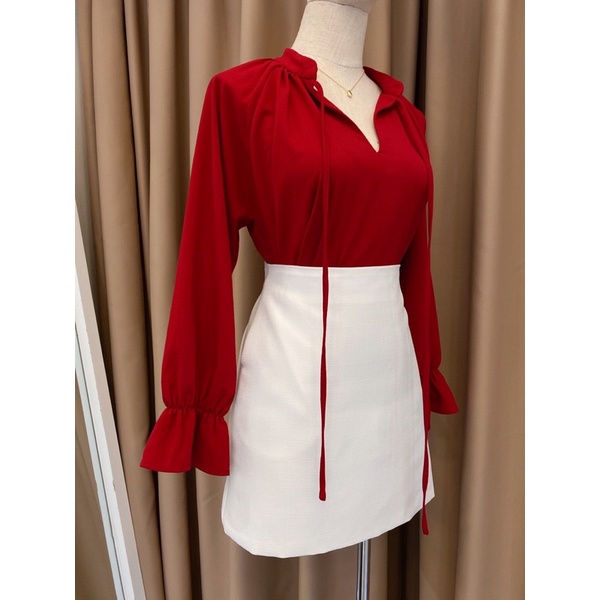 SISTERSISTER - Áo kiểu thắt nơ tay loe JAN TOP