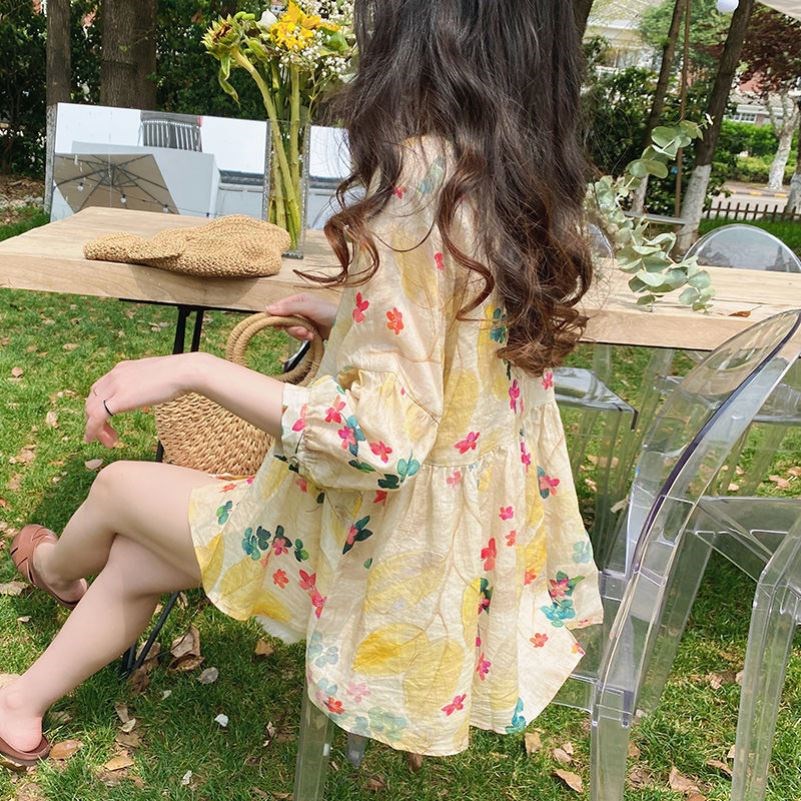Áo Sơ Mi Nữ Tay 3 / 4 In Hoa Phong Cách Hàn Quốc