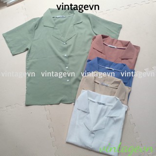 {vintagevn} áo sơ mi công sở cổ V FREESHIP A,026