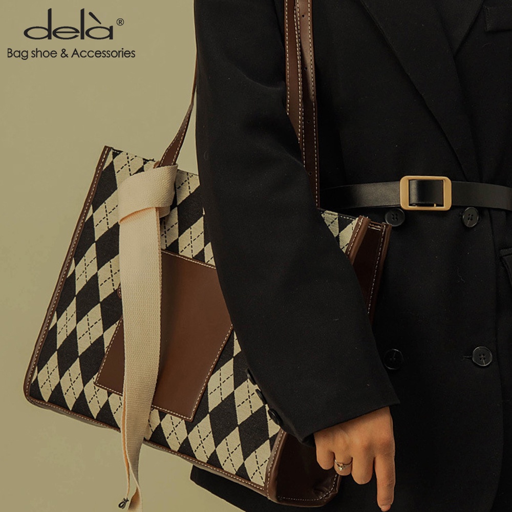 Dela Túi Tote Đeo Vai Sức Chứa Lớn Thời Trang Mới Dành Cho Bạn Nữ