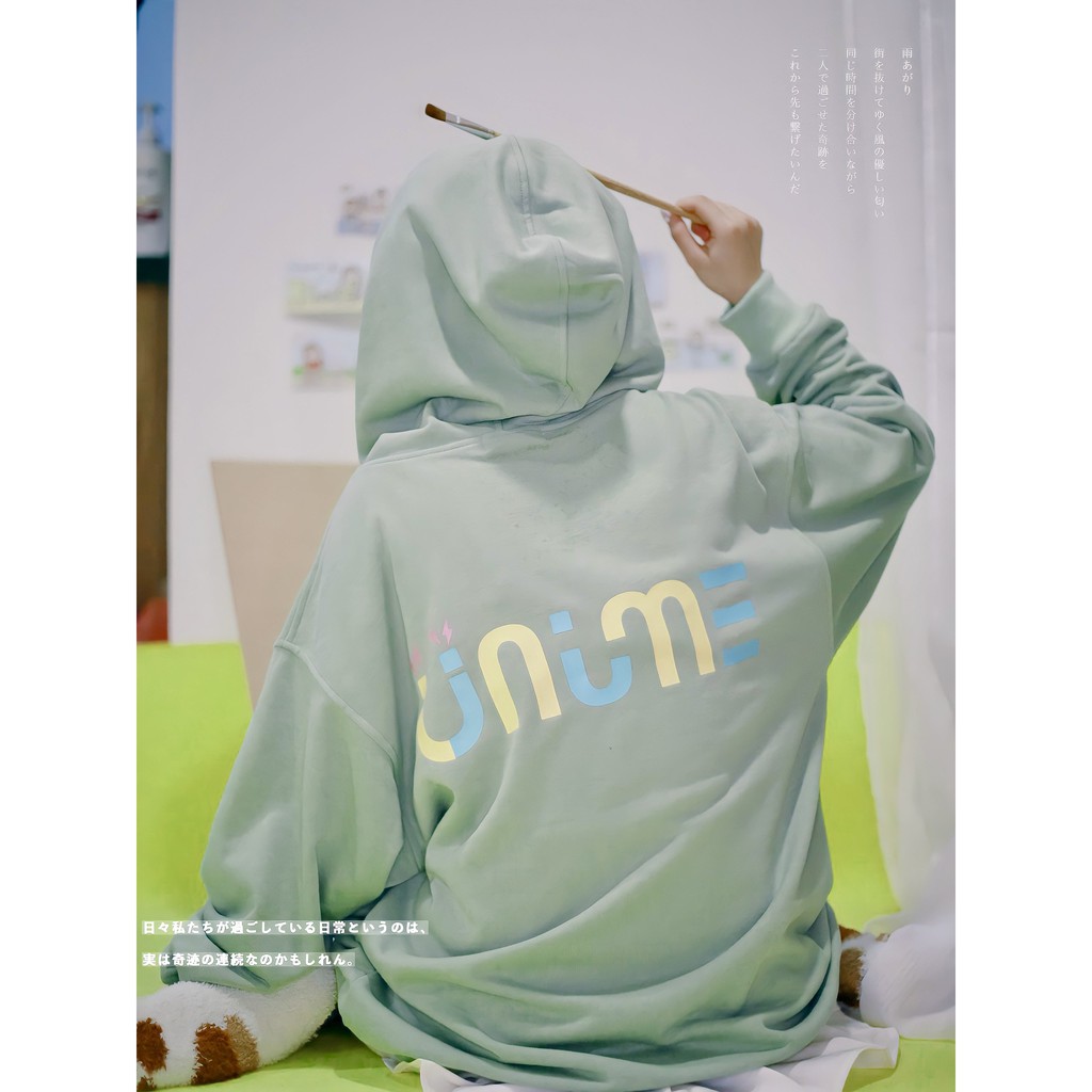 Áo khoác Hoodie Unime V1 100% cotton cao cấp - Xanh