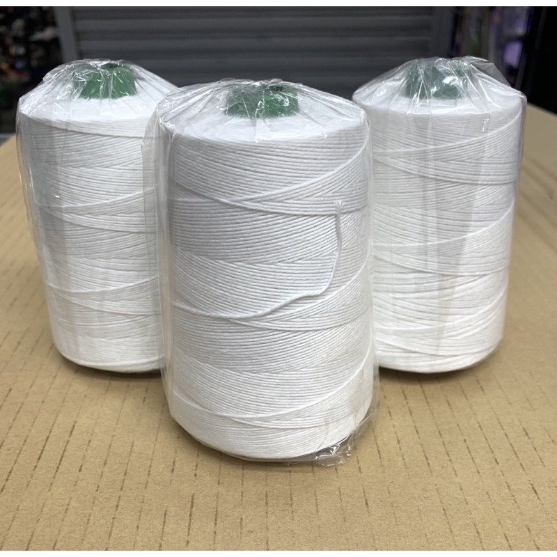 Chỉ cotton trắng bó thịt chân giò, may bao bì