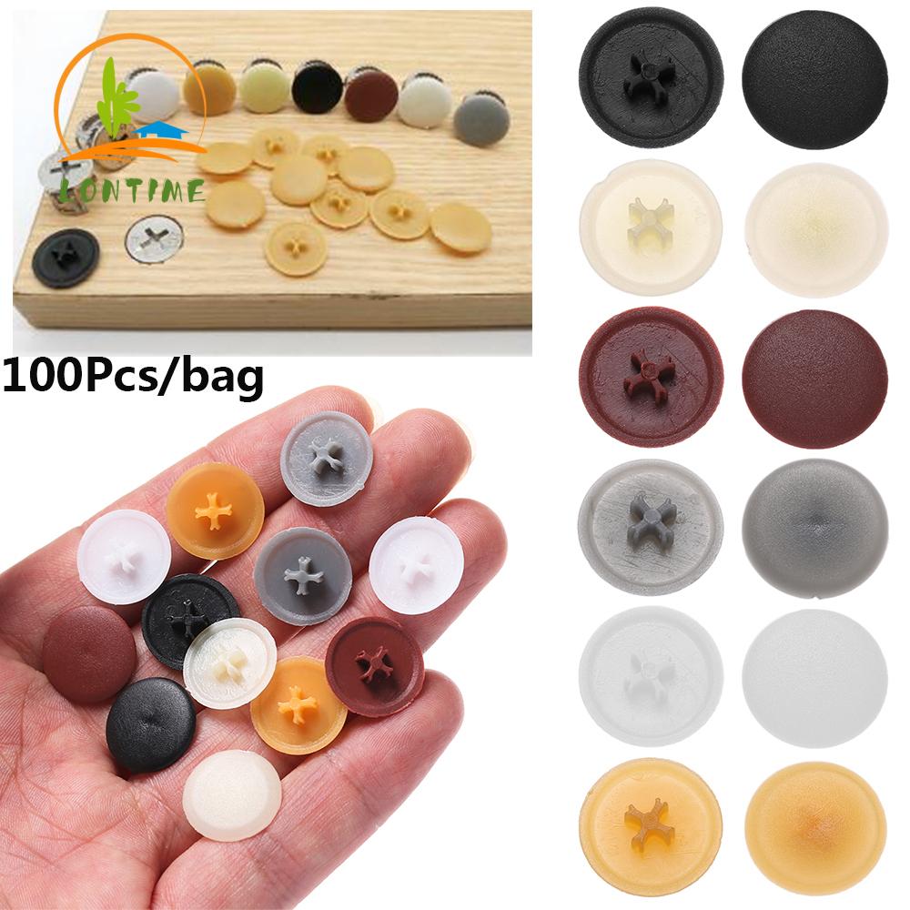 100Pcs  3 in 1 Screw Protective Self-tapping Nuts Covers Screws Decor 7mm Flat Phillips Screw Cap Covers Hardware