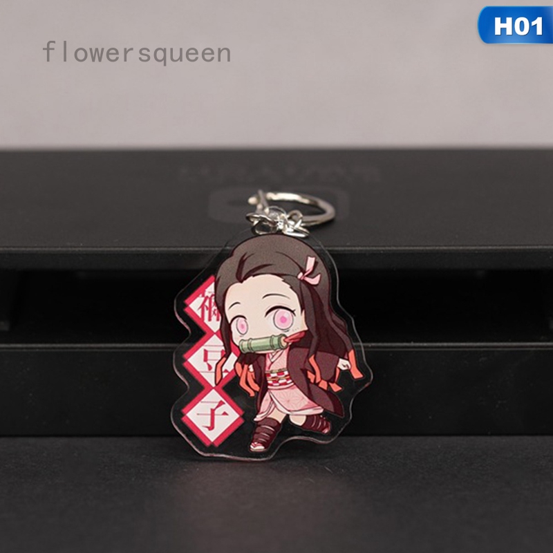 flowersqueen Móc khóa Demon Slayer Kimetsu No Yaiba Làm Từ Acrylic