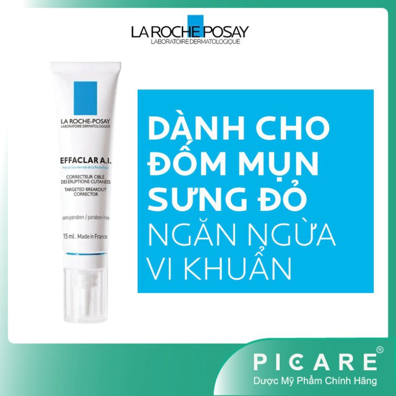 [CHÍNH HÃNG] La Roche-Posay Kem Hỗ Trợ Giảm Mụn Chuyên Biệt Effaclar A.I 15ml