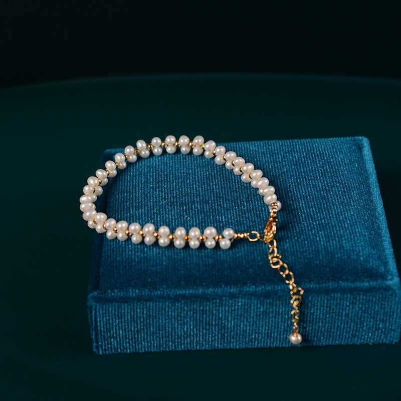 Vòng tay đan 5 ly màu trắng