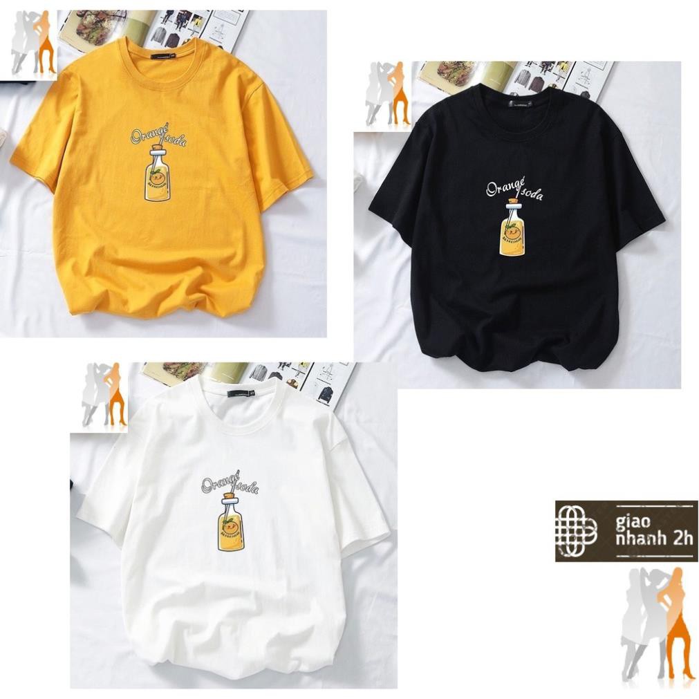 Áo thun unisex hình lọ cam Orange Juice form rộng tay lỡ - Trùm Chuyên Sỉ Thời Trang - 150620201028 ྇