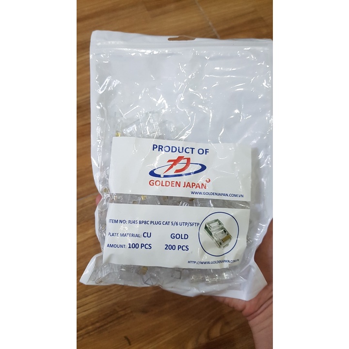 Đầu mạng RJ45 GOLDEN JAPAN CAT5E (100c/túi)