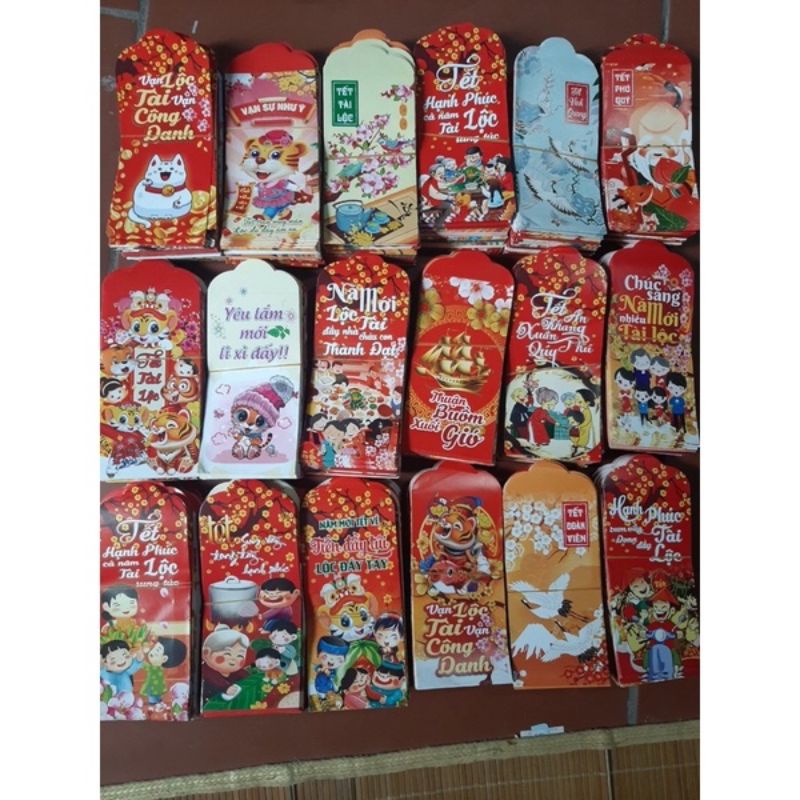 Túi 50 bao lì xì to đẹp phủ bóng