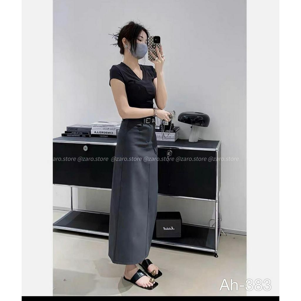 Chân váy dài basic chất ruby tặng kèm belt MUỐI Cvkemdai383