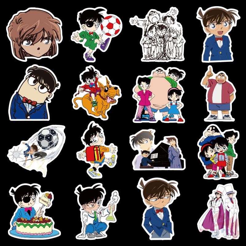 Set 50 miếng dán trang trí chống thấm nước họa tiết thám tử lừng danh Conan mẫu series 02