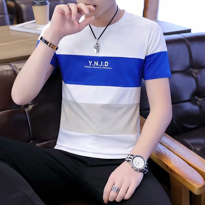 Áo thun nam, áo phông nam  tay ngắn cổ tròn Sọc Ngang chất thun cotton co giãn 4 chiều