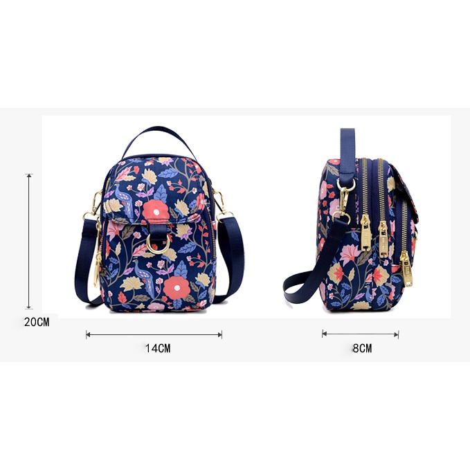 Túi Đeo Chéo Nhỏ Đựng Điện Thoại Bằng Nylon In Họa Tiết Phong Cách Mới Cho Nữ