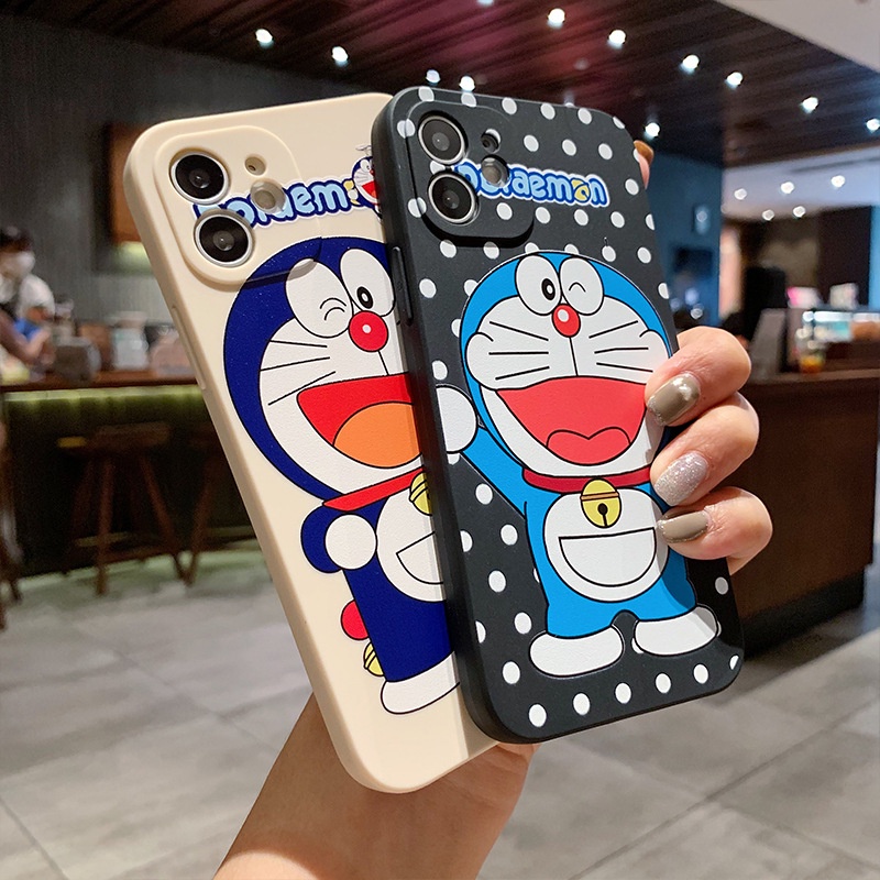 Ốp lưng iphone Doremon cạnh vuông TPU 6 6plus 6s 6splus 7 7plus 8 8plus x xr xs 11 12 pro max plus promax