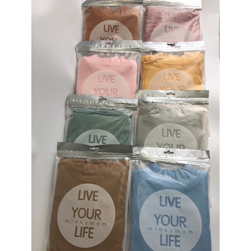 Bộ Dài Tay Thun Tăm Cổ 5 Phân Cho Bé