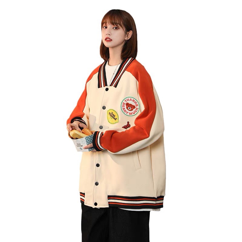 ÁO KHOÁC NỈ NỮ THIẾT KẾ TINH TẾ CỰC ĐẸP THIÊU GẤU SIÊU KUTE CHO CÁC NÀNG HÀNG MỚI