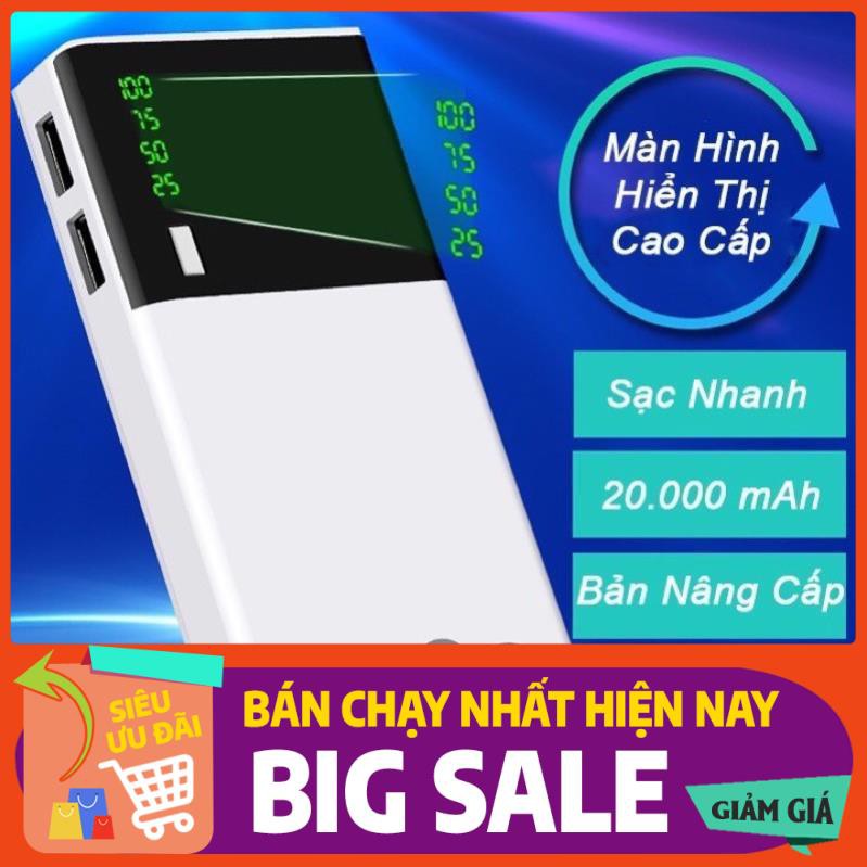 Sạc Dự Phòng SMART 20.000mAh Có Led Báo %Pin Dung Lượng Chuẩn