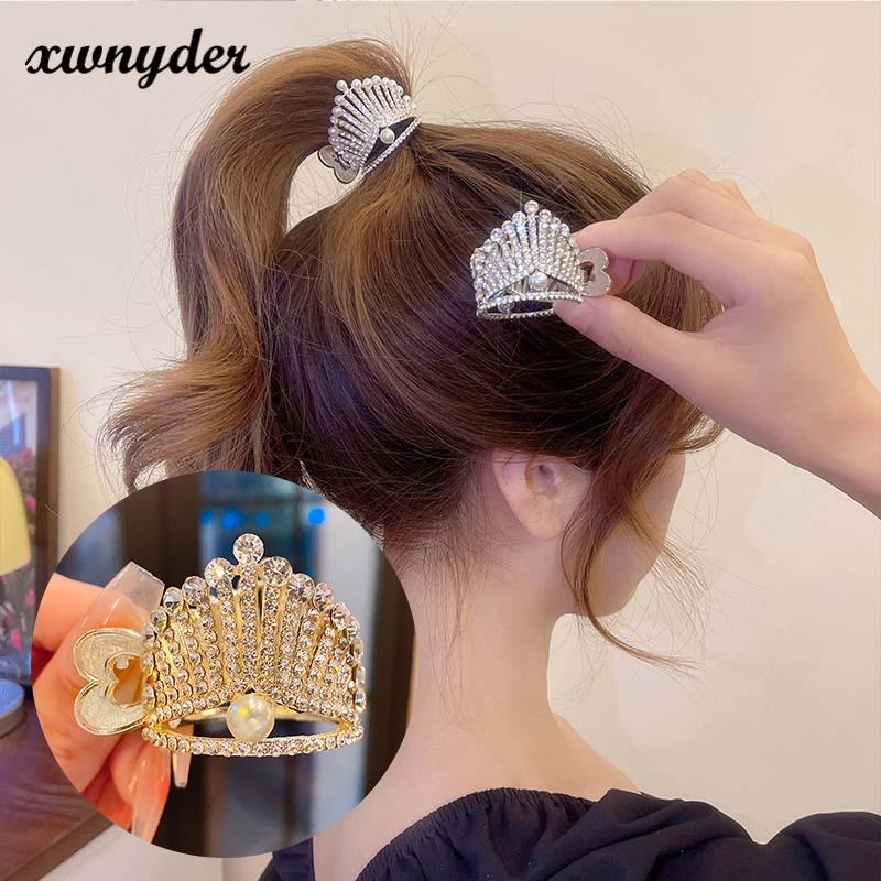 Kẹp Tóc Hình Vương Miện Đính Đá &amp; Ngọc Trai Nhân Tạo Thời Trang 2022