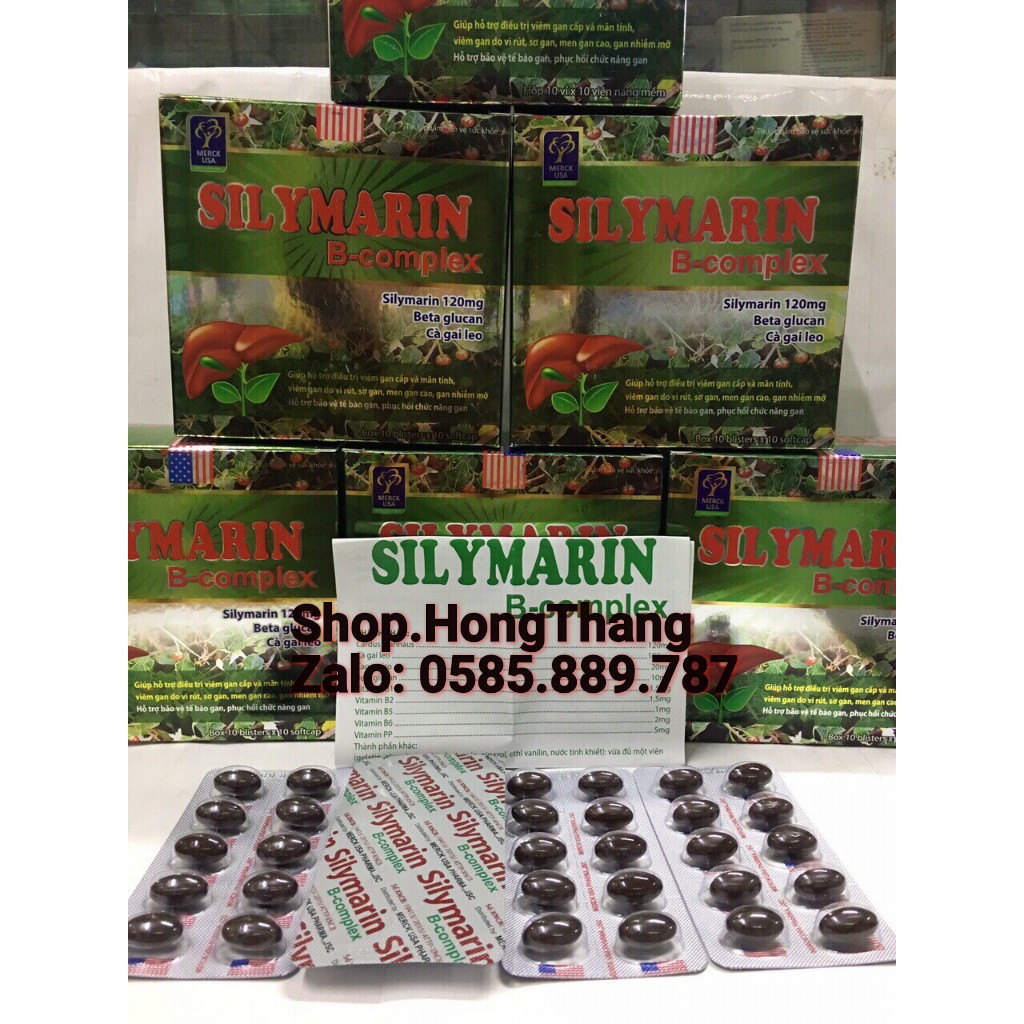 BỔ GAN-MÁT GAN GIẢI ĐỘC GAN SILYMARIN 120mg tăng cường chức năng gan Hộp 100 viênn