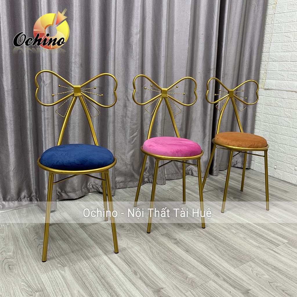 Ghế Nơ Ngồi Bàn Trang Điểm Siêu Xinh ( Hàng Có Sẵn Đủ Màu)