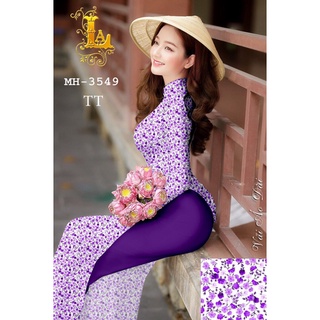 Vải áo dài hoa nhí
