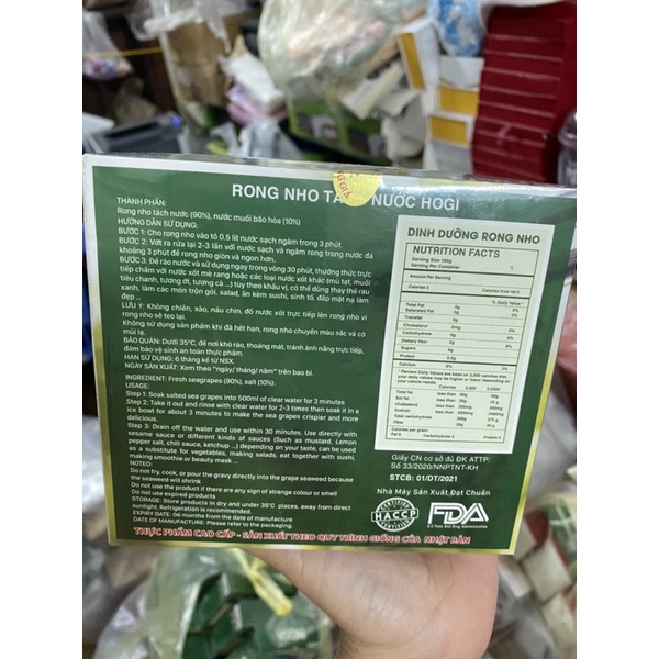 Hộp 6 Gói Rong Nho Tách Nước HOGI ( hộp 120gram)