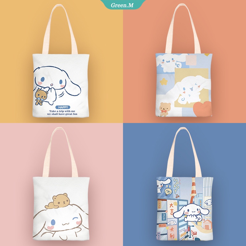 Túi Canvas Đeo Vai Họa Tiết Hoạt Hình Cinnamoroll Đáng Yêu 2022 Dành Cho Nữ