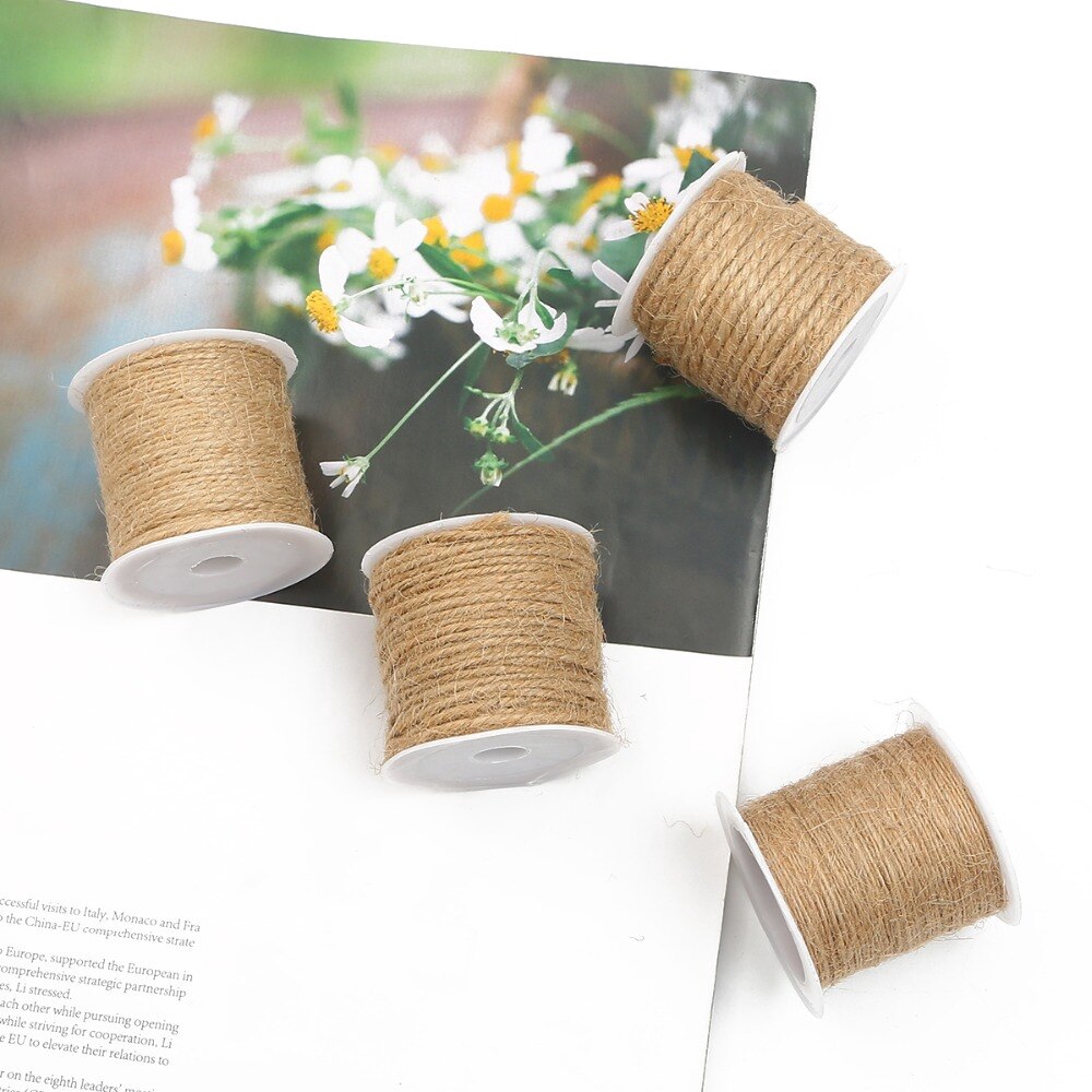 Cuộn dây gai dầu dài 5-15m dùng cho làm đồ thủ công trang trí đa chức năng