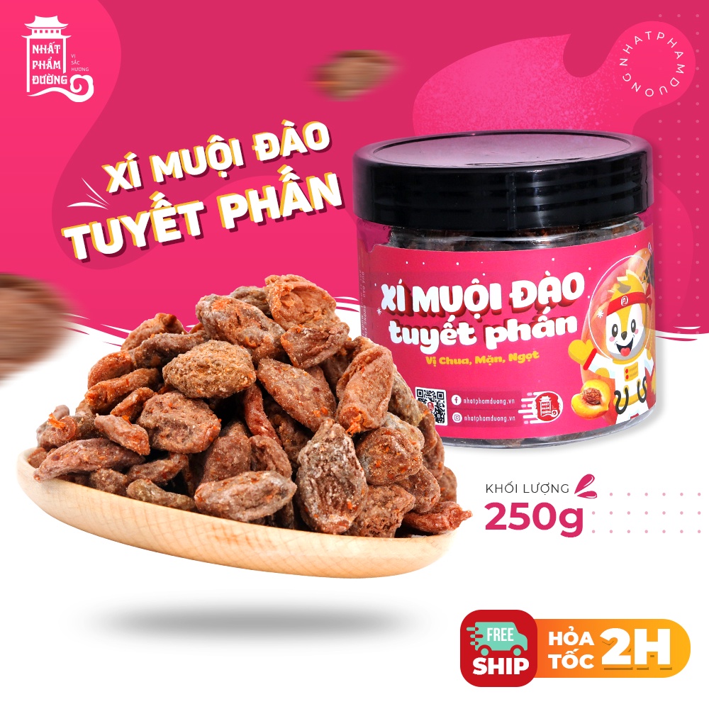 Xí muội đào Tuyết Phấn 250g Nhất Phẩm Đường ô mai đặc sản Hà Nội