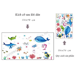 [HCM]DECAL DÁN TƯỜNG COMBO CÁ XINH 2