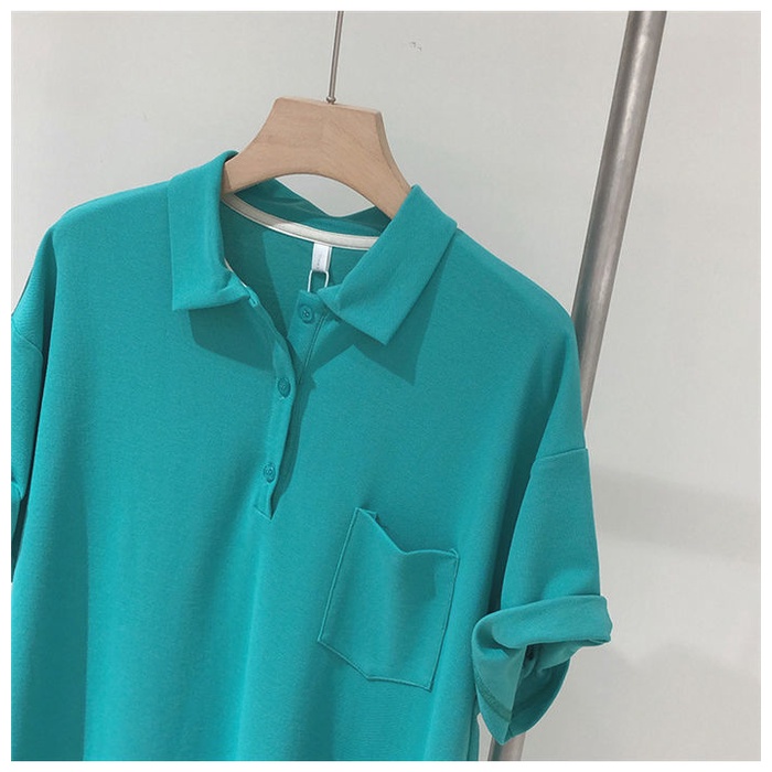 Đầm POLO Thể Thao Tay Ngắn Dáng Rộng Dài Qua Gối Có Size Lớn Thời Trang Mùa Hè Cho Nữ