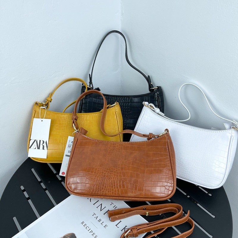 ZARA Túi Xách Da Cá Sấu Cao Cấp 2 Dây Đeo Vai Nhập Khẩu Từ Hàn Quốc Thương Hiệu Chất Lượng Cao Cho Nữ