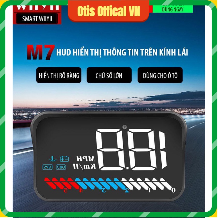 💢 HUD M7 Bộ Hiển Thị Và Cảnh Báo Tốc Độ Lên Kính Lái Xe Hơi