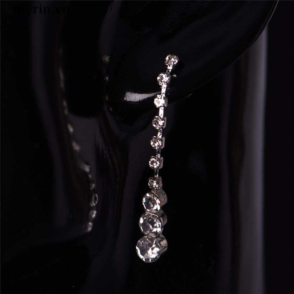 1 Set Vòng cổ Và Bông Tai Đính Đá Sang Trọng Cho Cô Dâu