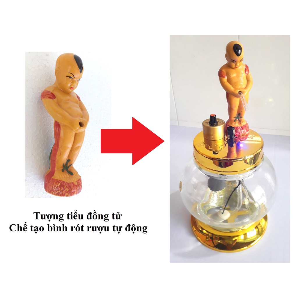 Tượng chú bé đứng tè - Tượng tiểu đồng tử trang trí Bình rót ruợu, tiểu cảnh, hòn non bộ, hồ cá