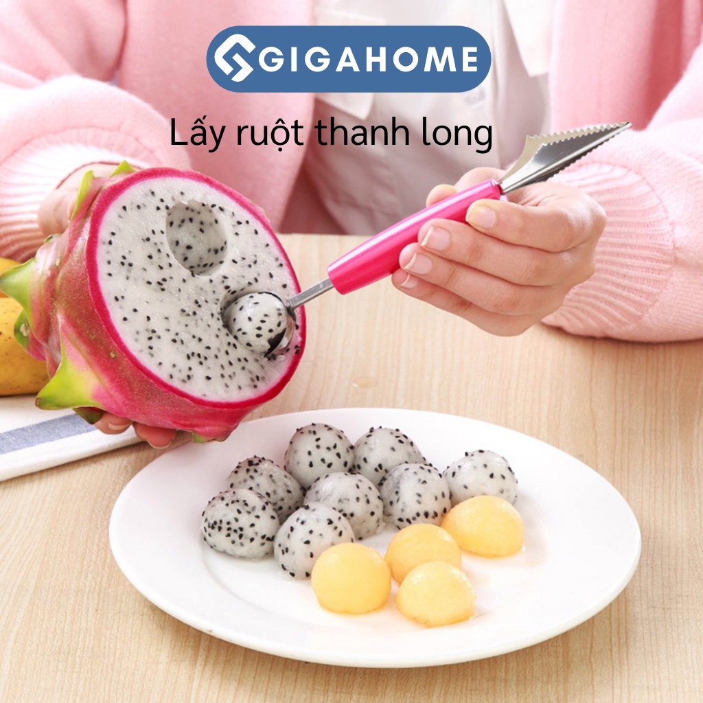 Dụng Cụ Tỉa Hoa Quả Chuyên Nghiệp GIAHOME Khắc Tỉa 2 Đầu, Nạo Tạo Hình, Múc Trái Cây 8114
