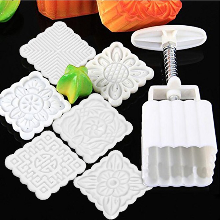 BỘ KHUÔN BÁNH TRUNG THU 100gram KÈM 4-6 MẶT THAY THẾ