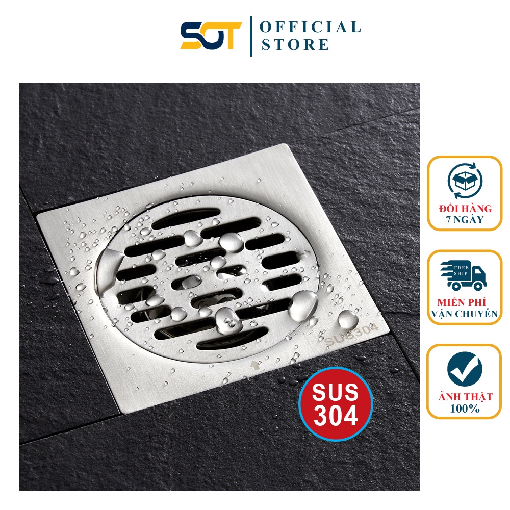 Phễu thoát sàn hố ga lọc rác thoát sàn 12x12cm INOX 304 CHỐNG HÔI, CHỐNG TRÀO NGƯỢC tuyệt đối