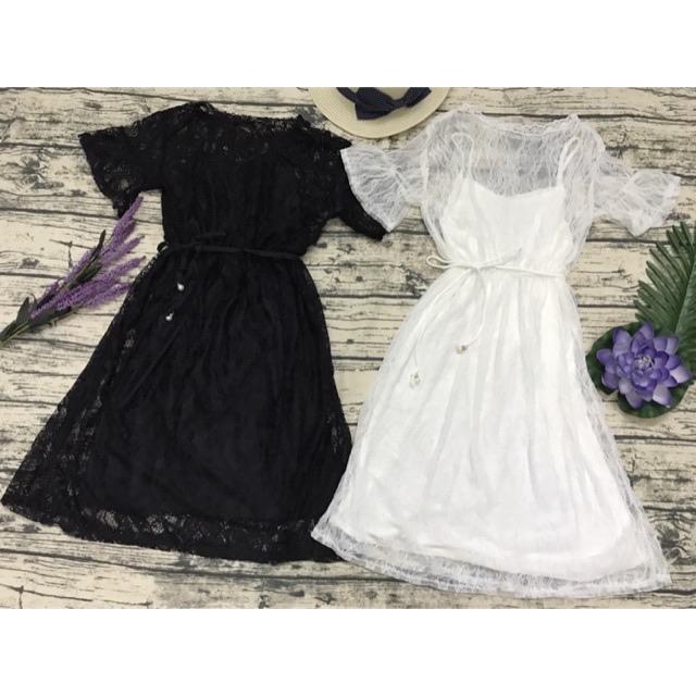 Váy ren tiểu thư có lớp lót [Ảnh thật] | BigBuy360 - bigbuy360.vn