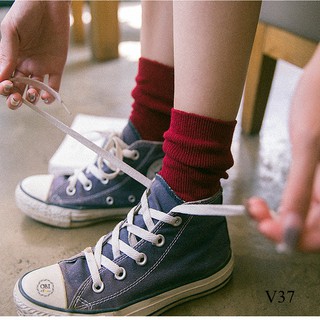 Vớ cổ cao unisex basic trơn màu pastel Hàn - V37