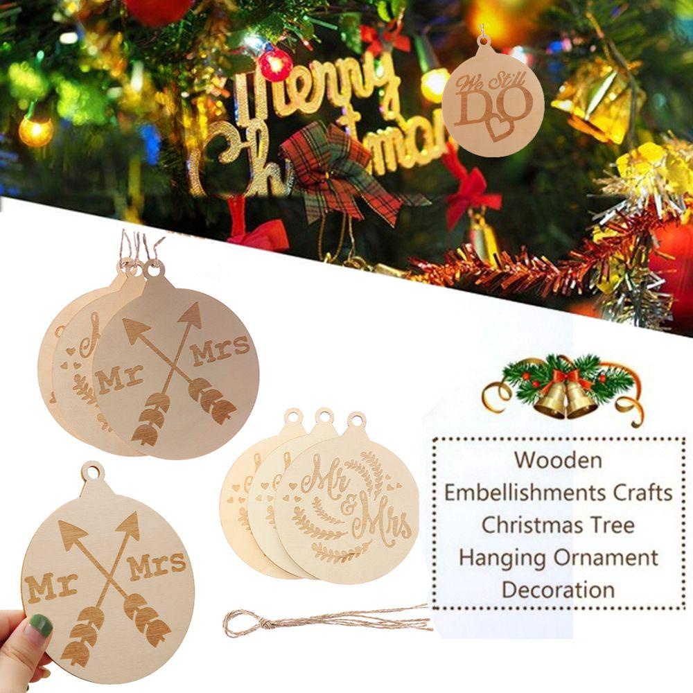 Set 3 Phụ Kiện Treo Trang Trí Cây Thông Noel Bằng Gỗ DIY