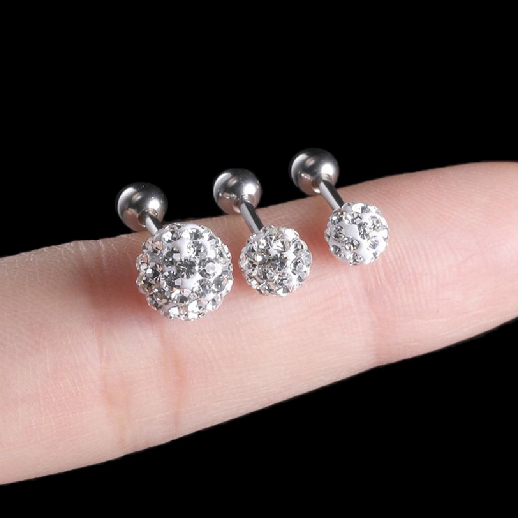 Xo94bsyu Khuyên Xỏ Cơ Thể Bằng Thép Trang Sức Xỏ Sụn Tai / Lông Mày / Môi Helix Đính Đá Pha Lê Bên Trong Cho Nữ VN